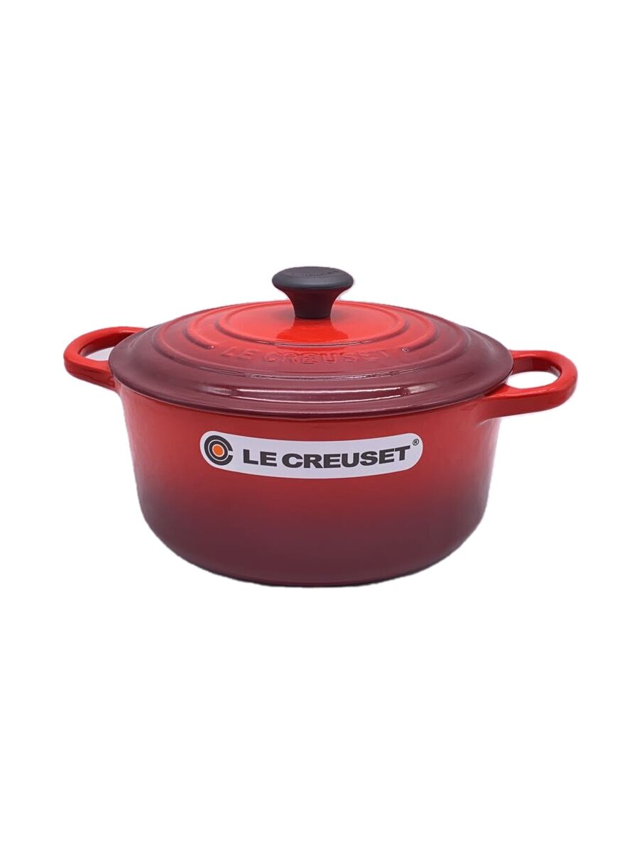 【中古】LE CREUSET◆鍋/容量:3L/サイズ:22cm/RED【キッチン用品】