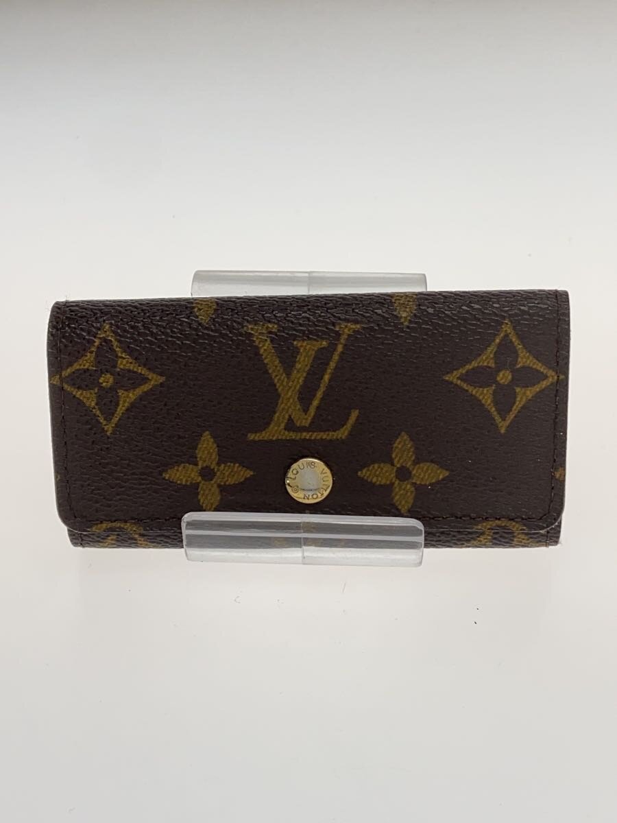 Key Holder - 【中古】LOUIS VUITTON◆ミュルティクレ4_モノグラム・キャンバス/PVC/BRW/総柄/レディース【服飾雑貨他】