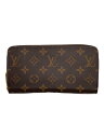 【中古】LOUIS VUITTON◆2)ジッピー・ウォレット_モノグラム・キャンバス_BRW_ブラウン/PVC/BRW/総柄/レディース【服飾雑貨他】