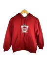【中古】STUSSY◆90s/紺タグ/パーカー/XS/コットン/RED【メンズウェア】