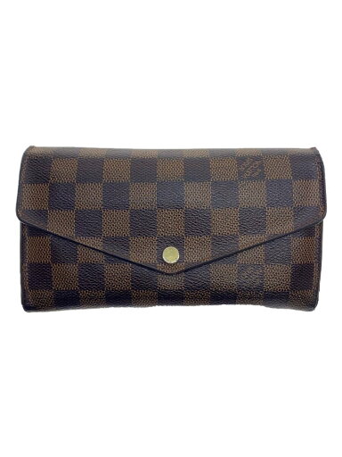 【中古】LOUIS VUITTON◆2)ポルト・フォイユ・サラ_ダミエ・エベヌ_BRW_ブラウン/PVC/BRW/レディース【服飾雑貨他】 【中古】LOUIS VUITTON◆2)ポルト・フォイユ・サラ_ダミエ・エベヌ_BRW_ブラウン/PVC/BRW/レディース【服飾雑貨他】