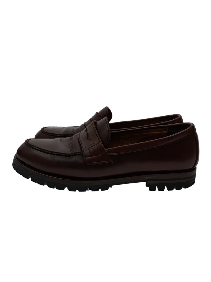 【中古】RUGGED FACTORY◆ローファー/UK9/BRW/レザー//【シューズ】
