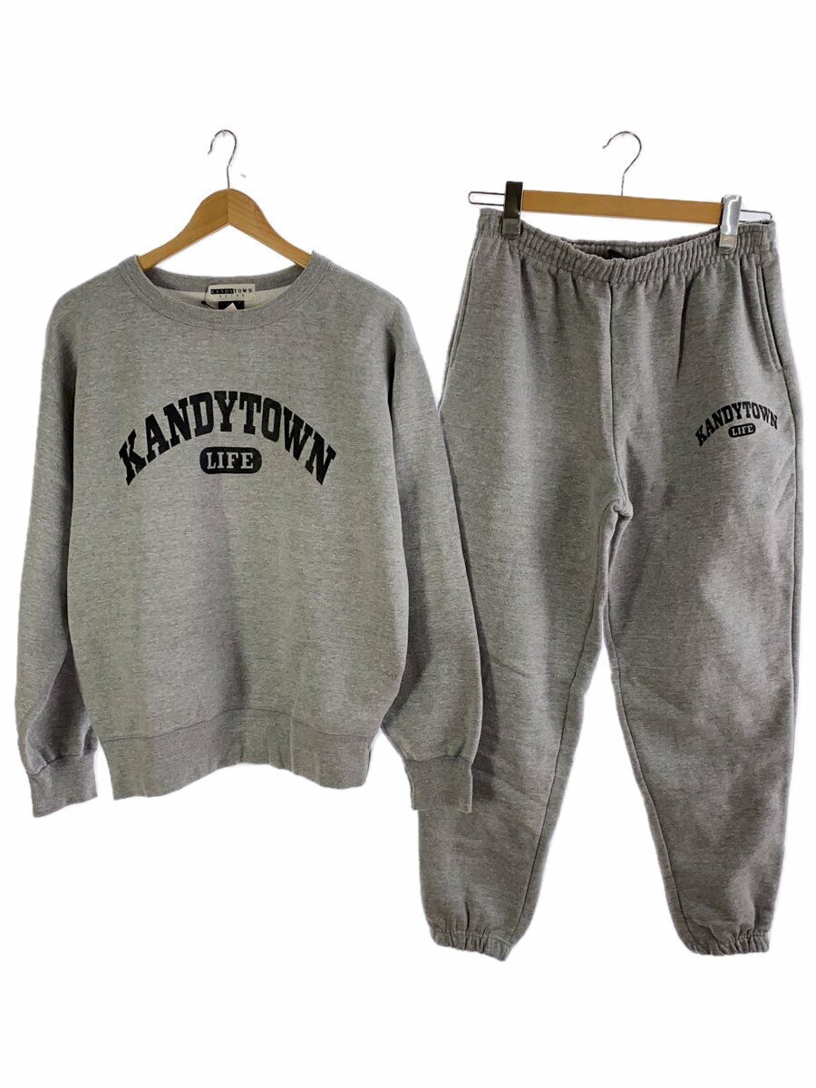 【中古】KANDYTOWN◆セットアップ/L/コットン/GRY/無地【メンズウェア】