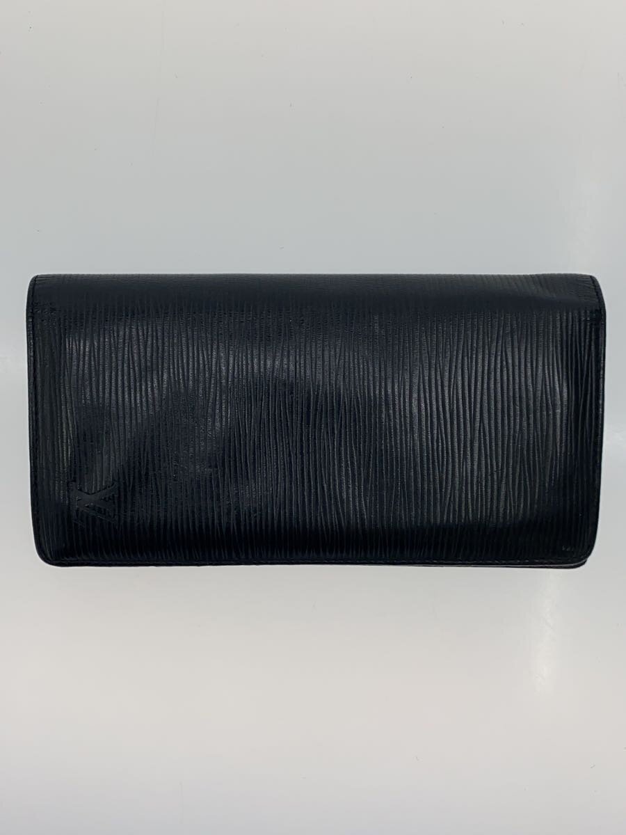 其它 - 【中古】LOUIS VUITTON◆2)ポルト・フォイユ・ブラザ_エピ/レザー/BLK/メンズ【服飾雑貨他】