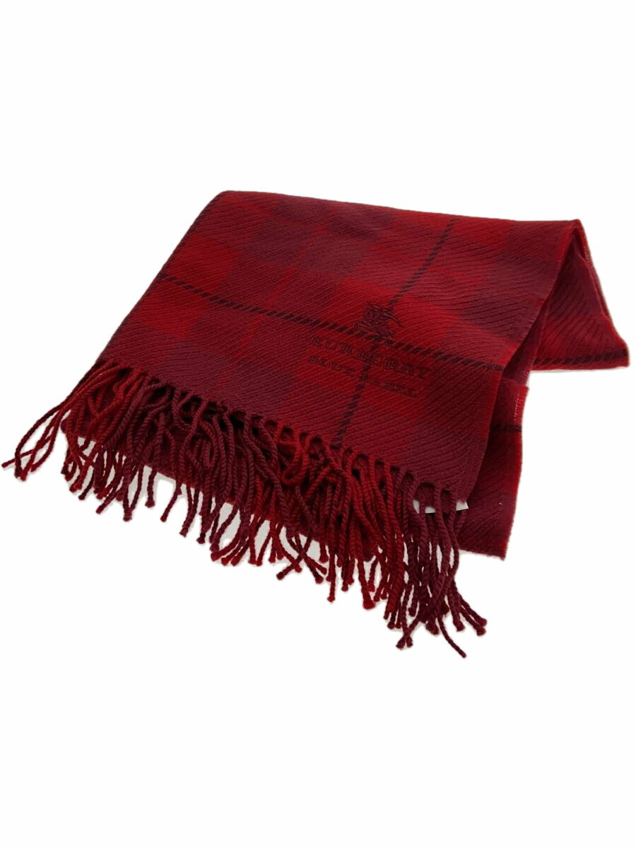 【中古】BURBERRY BLUE LABEL◆マフラー/--/RED/総柄/レディース【服飾雑貨他】