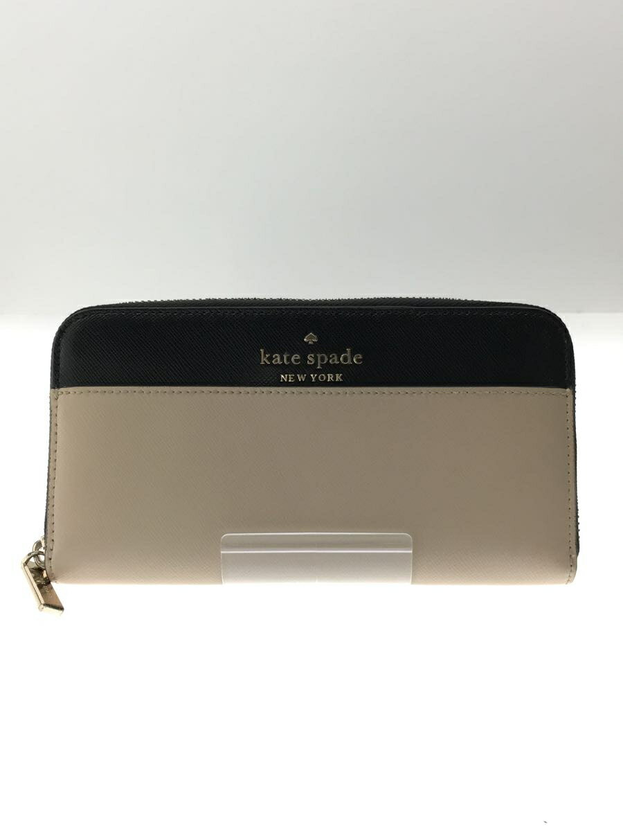 【中古】kate spade new york◆長財布/--/BEG/レディース/WLR00120【服飾雑貨他】