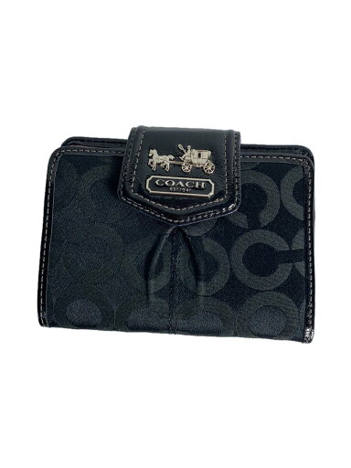 【中古】COACH◆2つ折り財布/キャンバス/BLK/レディース【服飾雑貨他】 【中古】COACH◆2つ折り財布/キャンバス/BLK/レディース【服飾雑貨他】
