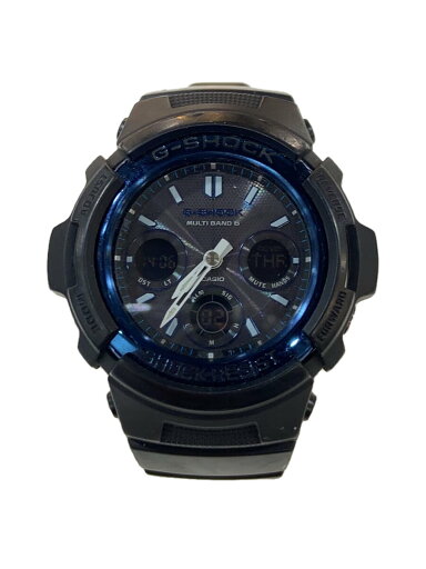 【中古】CASIO◆ソーラー腕時計/アナログ/ラバー/BLU/BLK/SS/AWG-M100A【服飾雑貨他】 【中古】CASIO◆ソーラー腕時計/アナログ/ラバー/BLU/BLK/SS/AWG-M100A【服飾雑貨他】