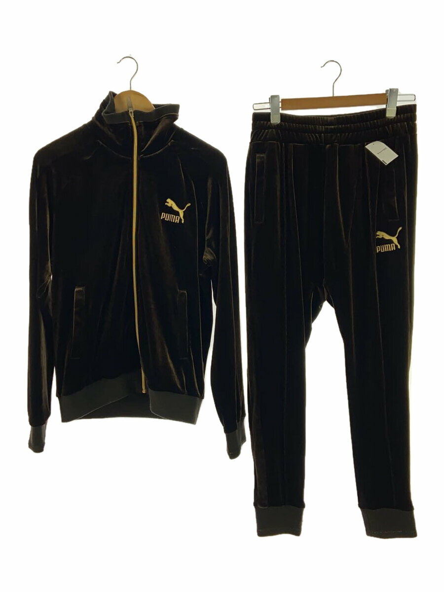 【中古】PUMA◆セットアップ/L/ベロア/BRW/無地/903408【メンズウェア】