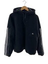 【中古】adidas◆CITY 3S ボアジャケット/フーデッド/フリースジャケット/L/ポリエステル/ブラック/HP1374【メンズウェア】