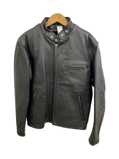 【中古】Schott◆レザージャケット・ブルゾン/42/レザー/BLK/無地/641【メンズウェア】 【中古】Schott◆レザージャケット・ブルゾン/42/レザー/BLK/無地/641【メンズウェア】