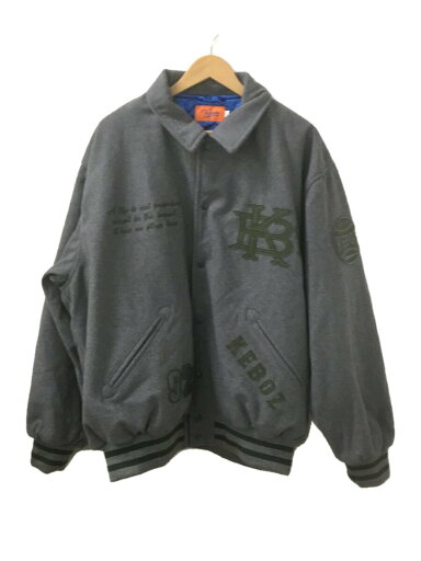 【中古】Keboz◆MELTON VARSITY JACKET/スタジャン/XL/ウール/GRY//【メンズウェア】 【中古】Keboz◆MELTON VARSITY JACKET/スタジャン/XL/ウール/GRY//【メンズウェア】