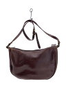 【中古】IL BISONTE◆ハーフムーンレザーショルダーバッグ/レザー/BRW/無地/2WAY【バッグ】(4)