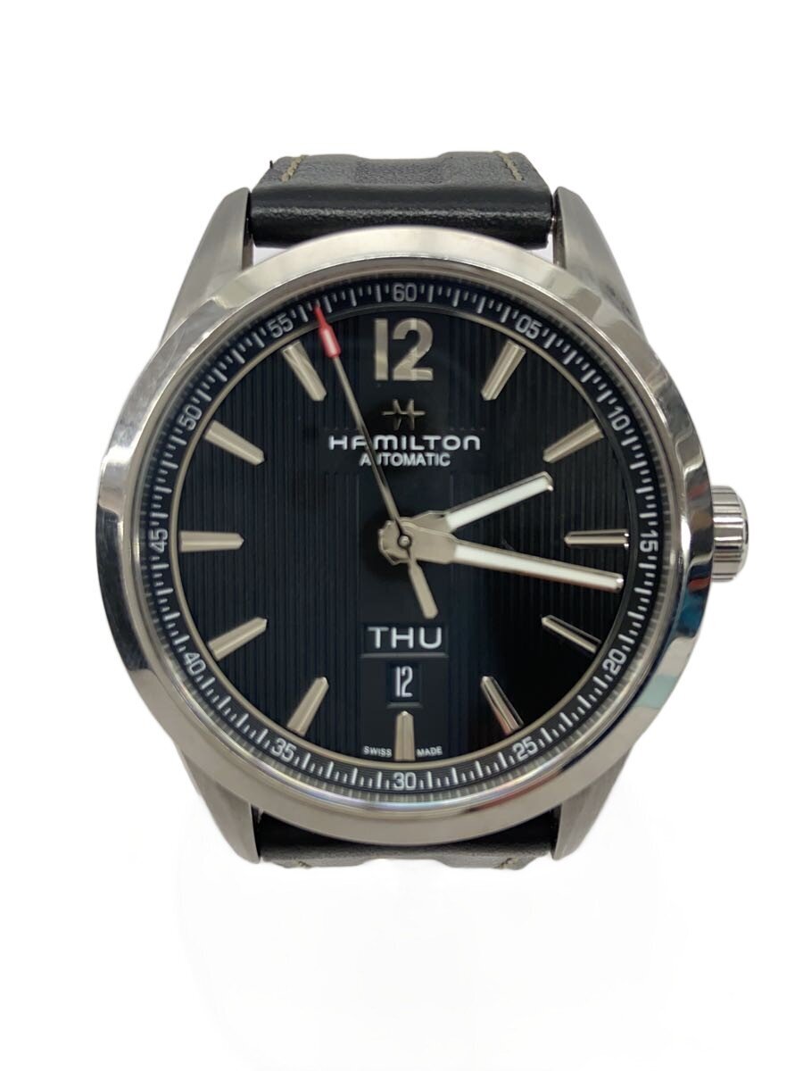 【中古】HAMILTON◆自動巻腕時計/アナログ/レザー/BLK/BLK/H435150//【服飾雑貨他】