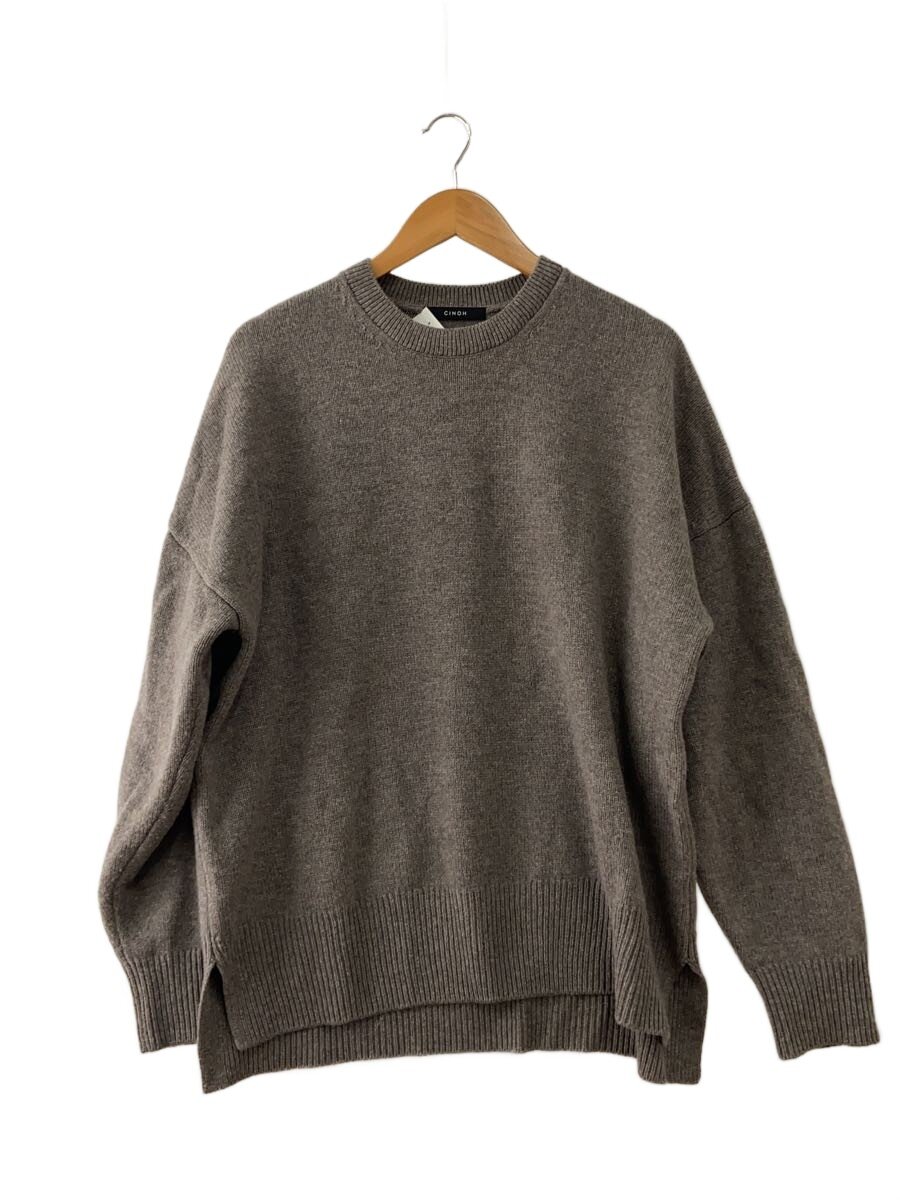 【中古】CINOH◆WOOL CREW NECK KNIT/ニット・セーター(薄手)/46/ウール/GRY/23wkn307【メンズウェア】