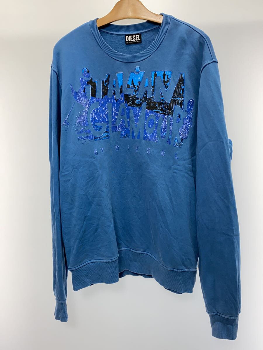 【中古】DIESEL◆スウェット/XL/コットン/BLU【メンズウェア】