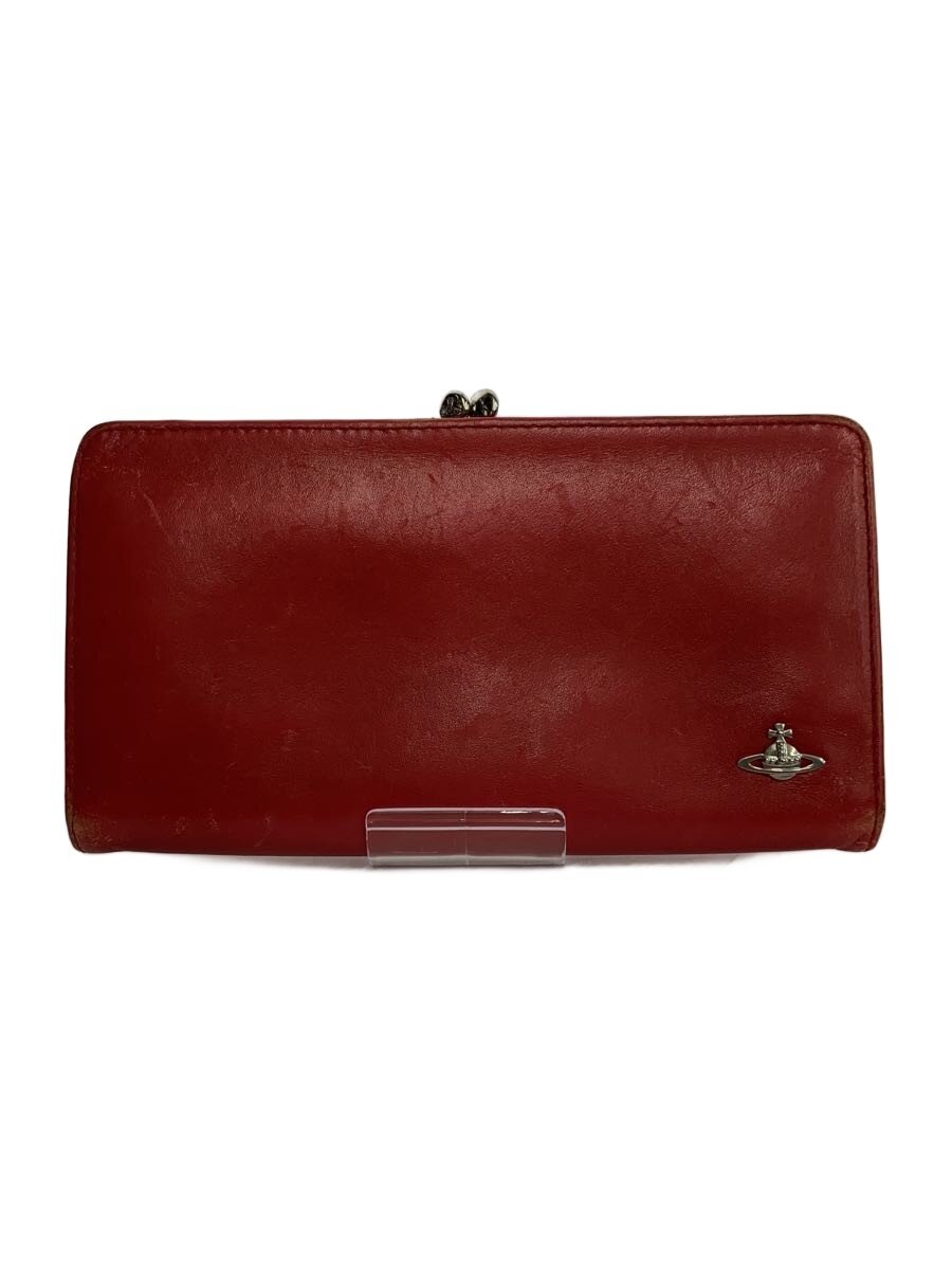 【中古】Vivienne Westwood◆長財布/レザー/RED/無地/レディース【服飾雑貨他】