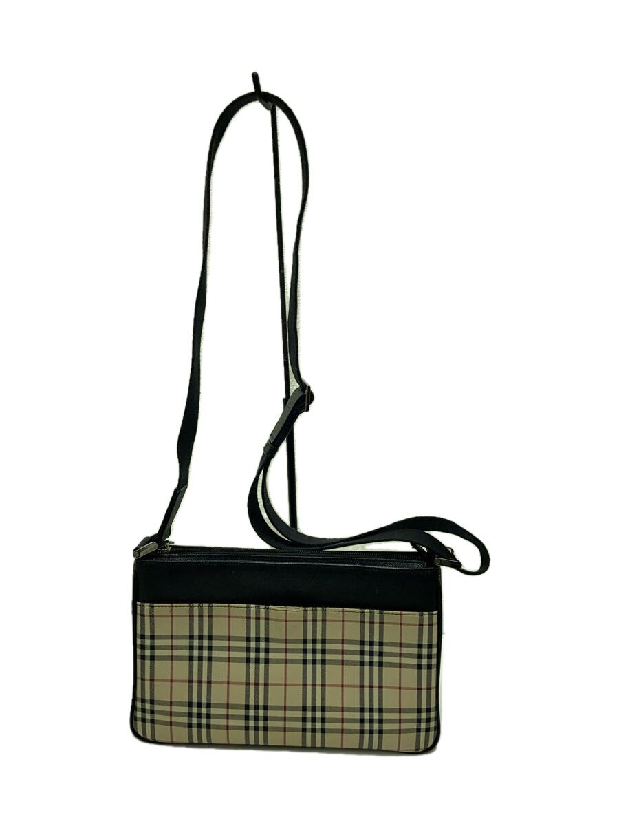 BURBERRY - 【中古】BURBERRY◆ショルダーバッグ/キャンバス/BEG/ノヴァチェック【バッグ】