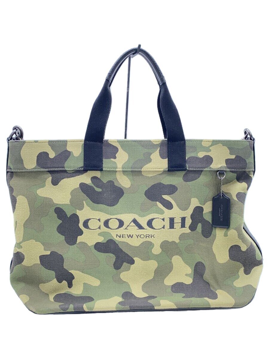 【中古】COACH◆COACH/トートバッグ/キャンバス/KHK/カモフラ/CL396【バッグ】