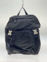 【中古】PRADA◆リュック/ナイロン/BLK【バッグ】