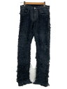 【中古】1017 ALYX 9SM(ALYX)◆BLACKMEANS/SHREDDED DENIM/ボトム/30/コットン/BLK/AZMPA05FA【メンズウェア】