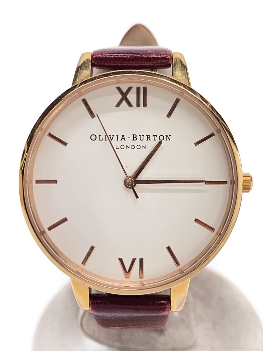 【中古】OLIVIA BURTON◆クォーツ腕時計/アナログ/レザー/BRD/OBW-0768【服飾雑貨他】