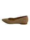 【中古】MANOLO BLAHNIK◆フラットパンプス/36/BEG/スウェード【シューズ】