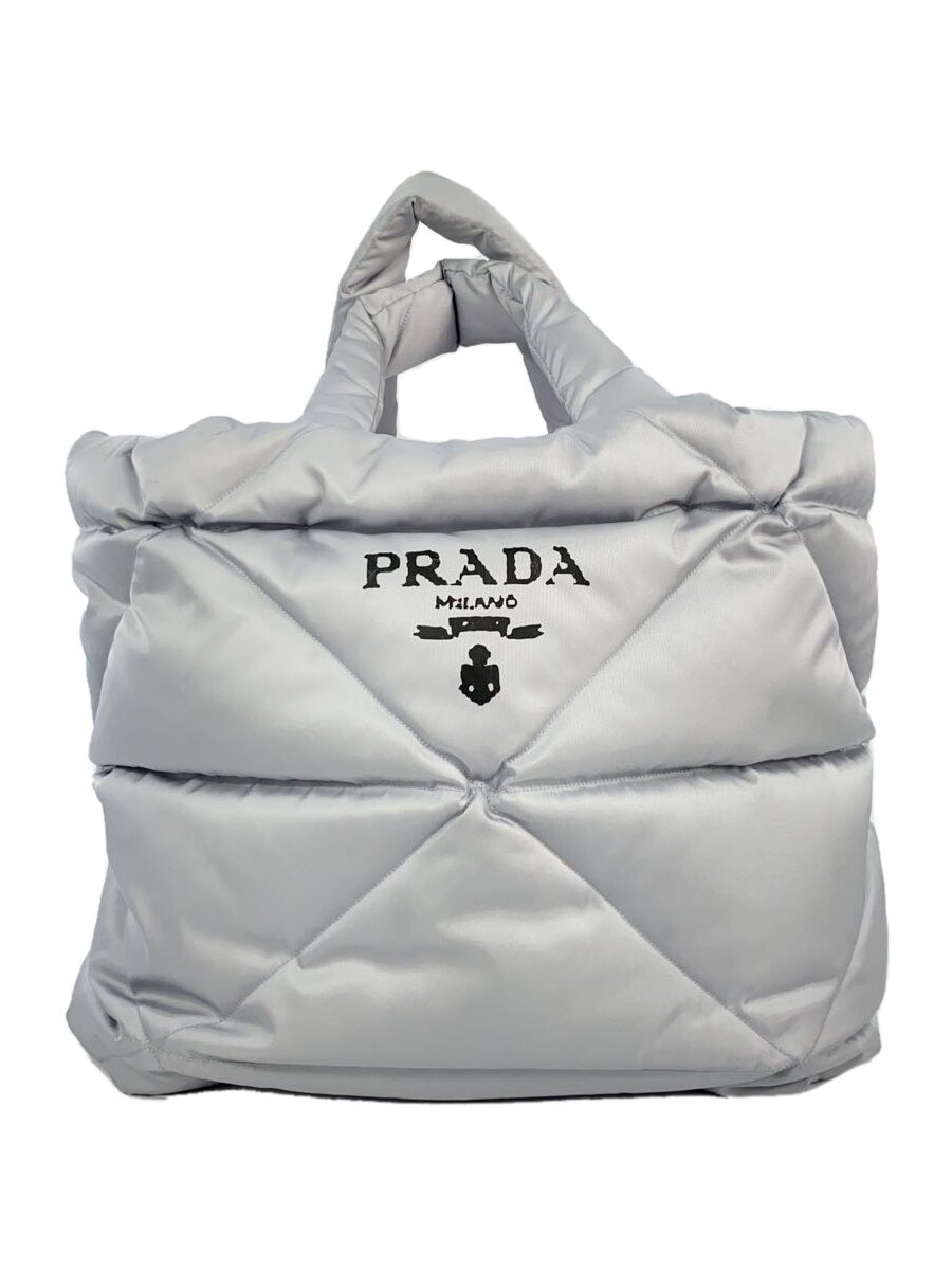 【中古】PRADA◆トートバッグ/ナイロン/GRY/2VG082【バッグ】