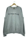 【中古】STARTER◆スウェット/XL/コットン/GRY/無地//Steelers/トップ刺繍プリント【メンズウェア】