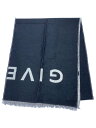 【中古】GIVENCHY◆マフラー/ウール/BLK/無地/レディース【服飾雑貨他】