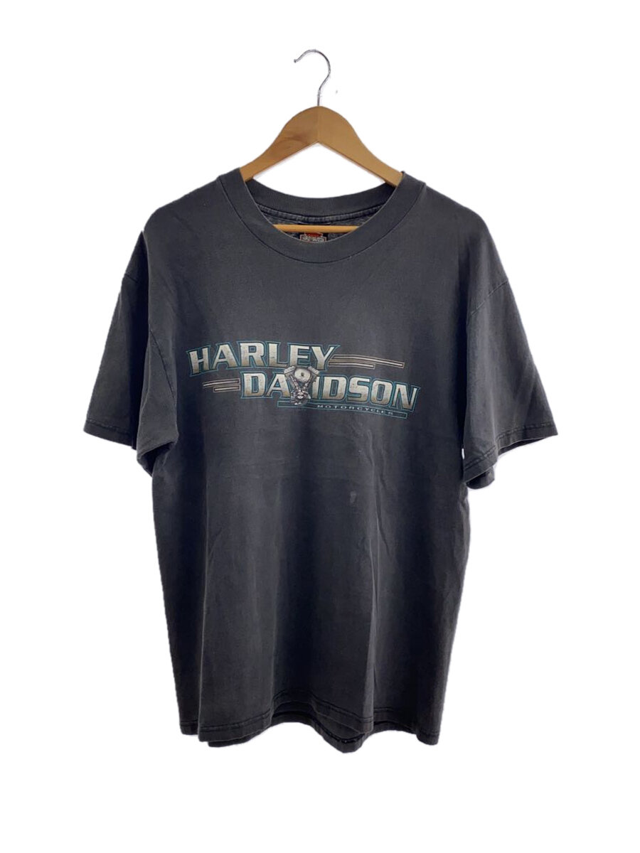【中古】HARLEY DAVIDSON◆Tシャツ/L/コットン/GRY【メンズウェア】