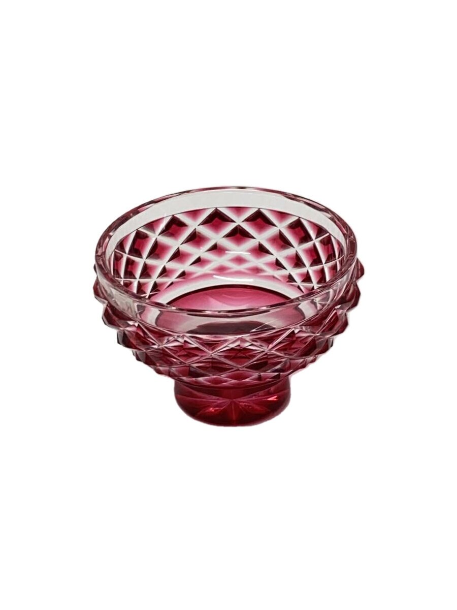 【中古】薩摩切子/グラス/RED【キッチン用品】