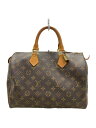 【中古】LOUIS VUITTON◆1)スピーディ30_モノグラム・キャンバス_BRW/PVC/BRW【バッグ】