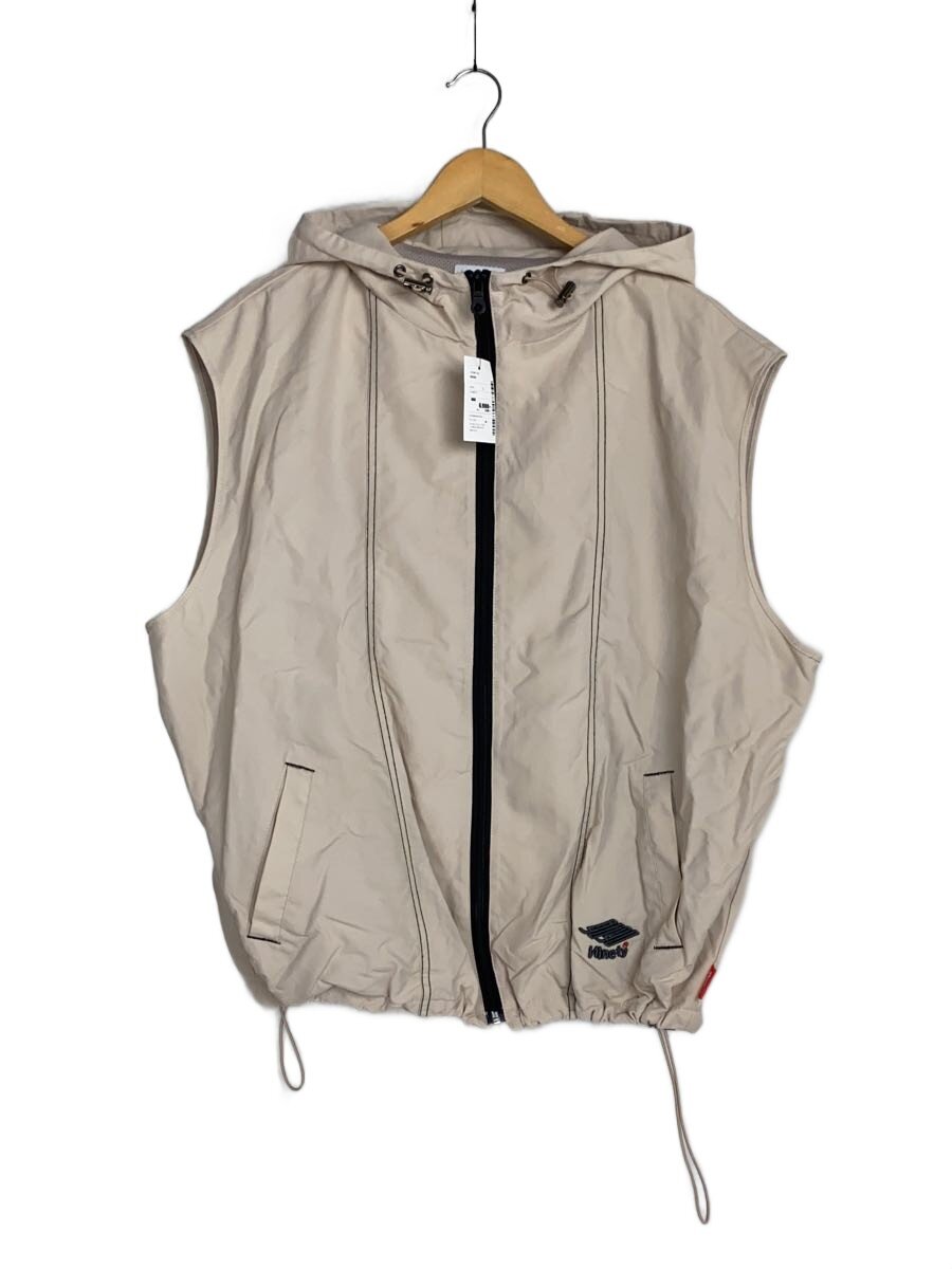【中古】9090◆TECH HOODED VEST/L/ナイロン/ベージュ/NN1419【メンズウェア】
