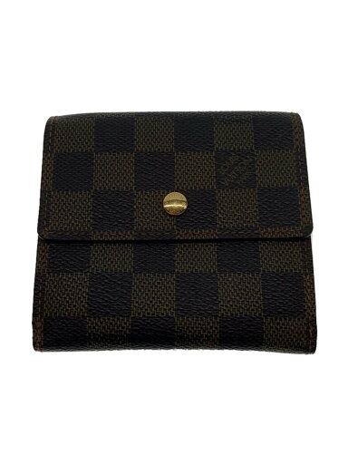 【中古】LOUIS VUITTON◆ポルト・フォイユ・エリーズ_ダミエ・エベヌ_BRW/PVC/BRW/総柄/レディース【服飾雑貨他】 【中古】LOUIS VUITTON◆ポルト・フォイユ・エリーズ_ダミエ・エベヌ_BRW/PVC/BRW/総柄/レディース【服飾雑貨他】