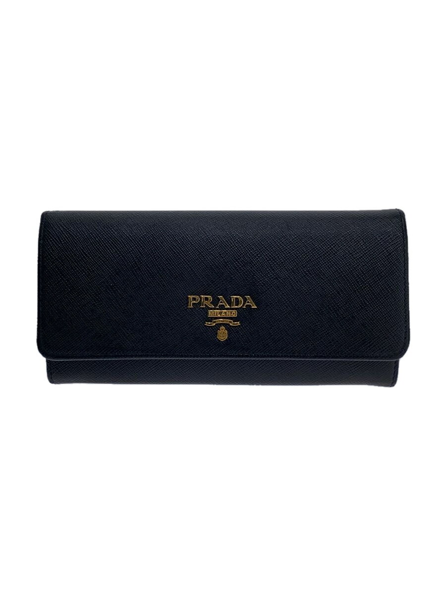 【中古】PRADA◆長財布/レザー/BLK/無地/メンズ/1MH132【服飾雑貨他】