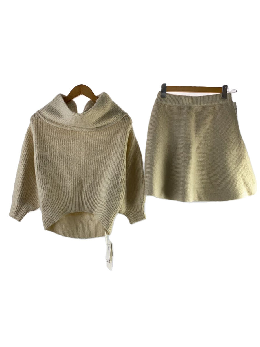 【中古】Lily Brown◆23AW/オフショルニットスカートセット/セットアップ/one/アクリ