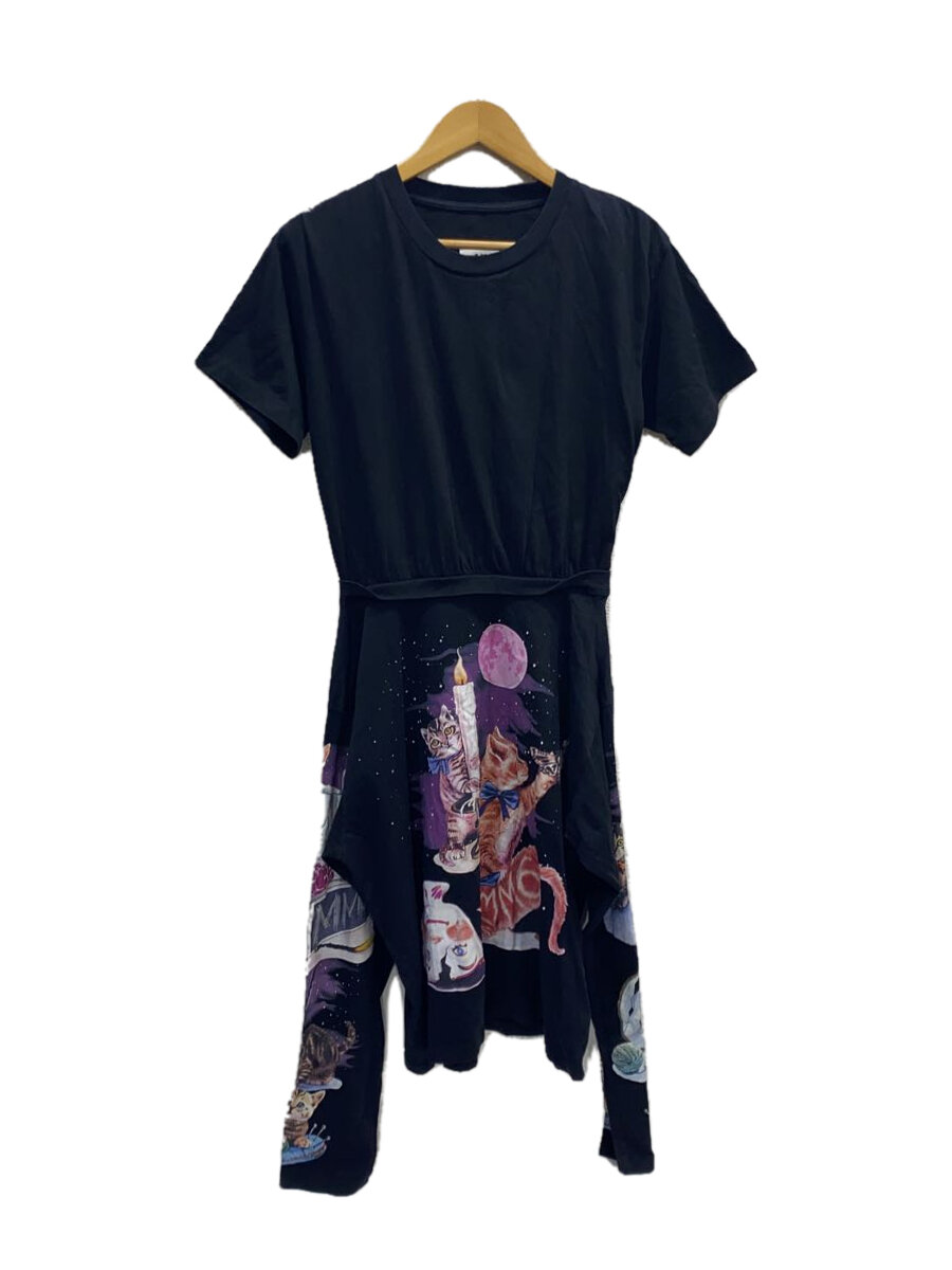 【中古】MM6◆半袖ワンピース/S/コットン/BLK/S32CT0862 S23014【レディースウェア】