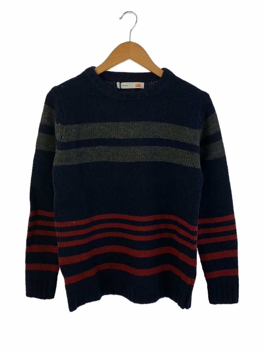 【中古】melple◆ニット・セーター(厚手)/M/コットン/NVY【メンズウェア】