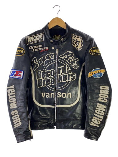 【中古】VANSON◆レザージャケット・ブルゾン/M/レザー/BLK//【メンズウェア】 【中古】VANSON◆レザージャケット・ブルゾン/M/レザー/BLK//【メンズウェア】