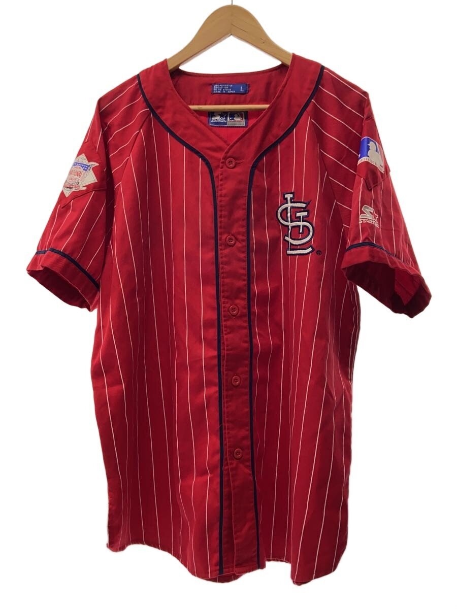Rakuten - 【中古】STARTER◆STARTER/St.Louis/半袖シャツ/L/ポリエステル/RED/ストライプ//【メンズウェア】