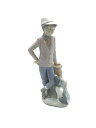 【中古】LLADRO/リヤドロ/少年と犬/置物【インテリア小物・日用雑貨】