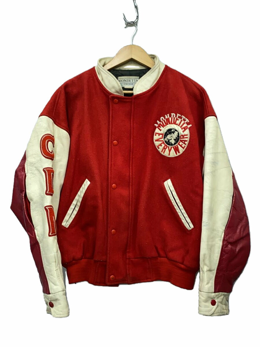 【中古】90s/MONDETTA/スタジャン/--/--/RED/バックプリントカナダ【メンズウェア】