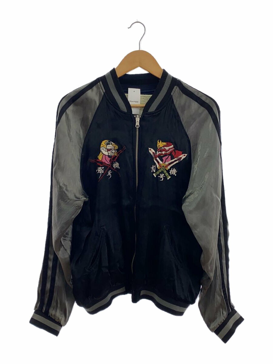【中古】錦/エヴァンゲリオン/スカジャン/ブルゾン/桜/L/レーヨン/BLK【メンズウェア】