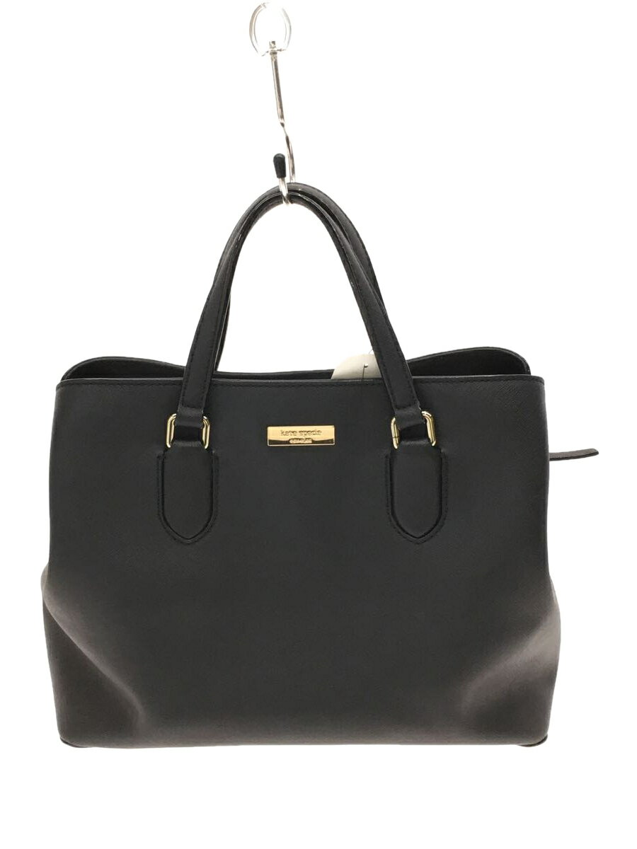 【中古】kate spade new york◆ハンドバッグ/牛革/BLK/無地【バッグ】