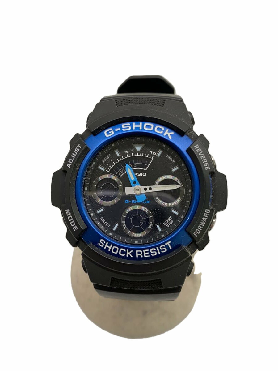 【中古】CASIO◆クォーツ腕時計・G-SHOCK/デジアナ/ラバー/BLK/BLK/SS【服飾雑貨他】