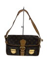 【中古】LOUIS VUITTON◆ハドソン_モノグラム・キャンバス_BRW/PVC/BRW/M40027//【バッグ】