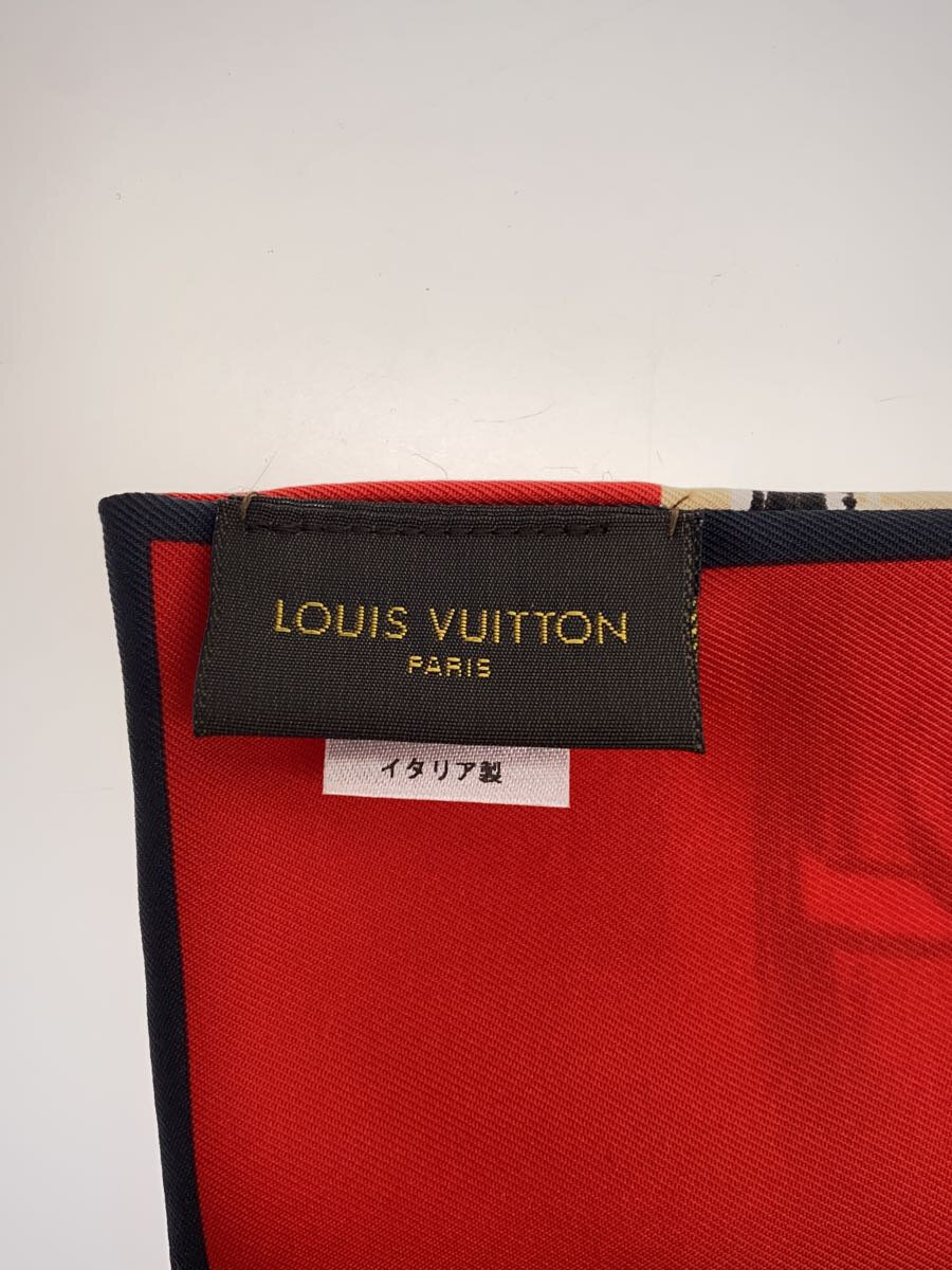 【中古】LOUIS VUITTON◆バンドー・トランク_RED/シルク/RED/レディース【服飾雑貨他】