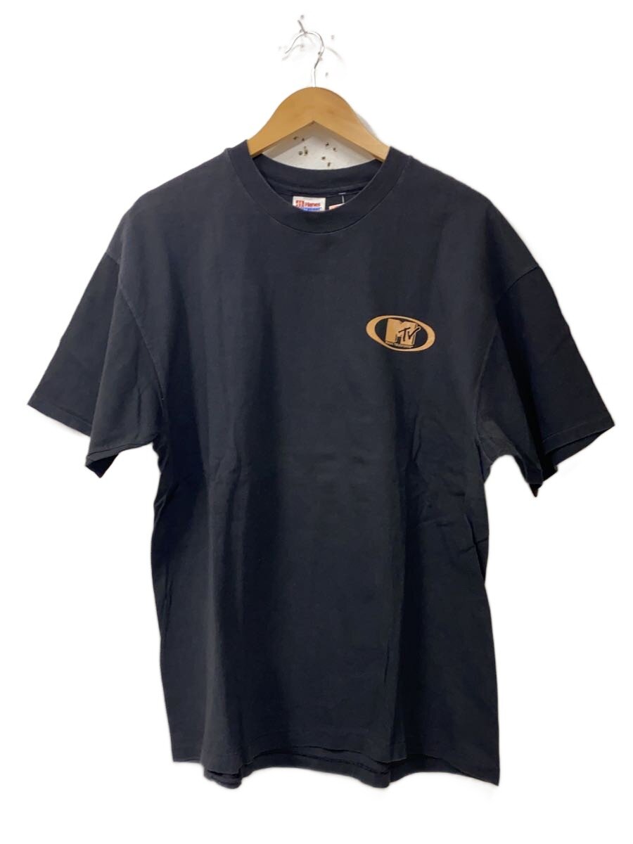 Hanes◆90s/USA製/MUSIC TV/Singled OUT/XL/コットン/BLK/プリント/? NULL ?