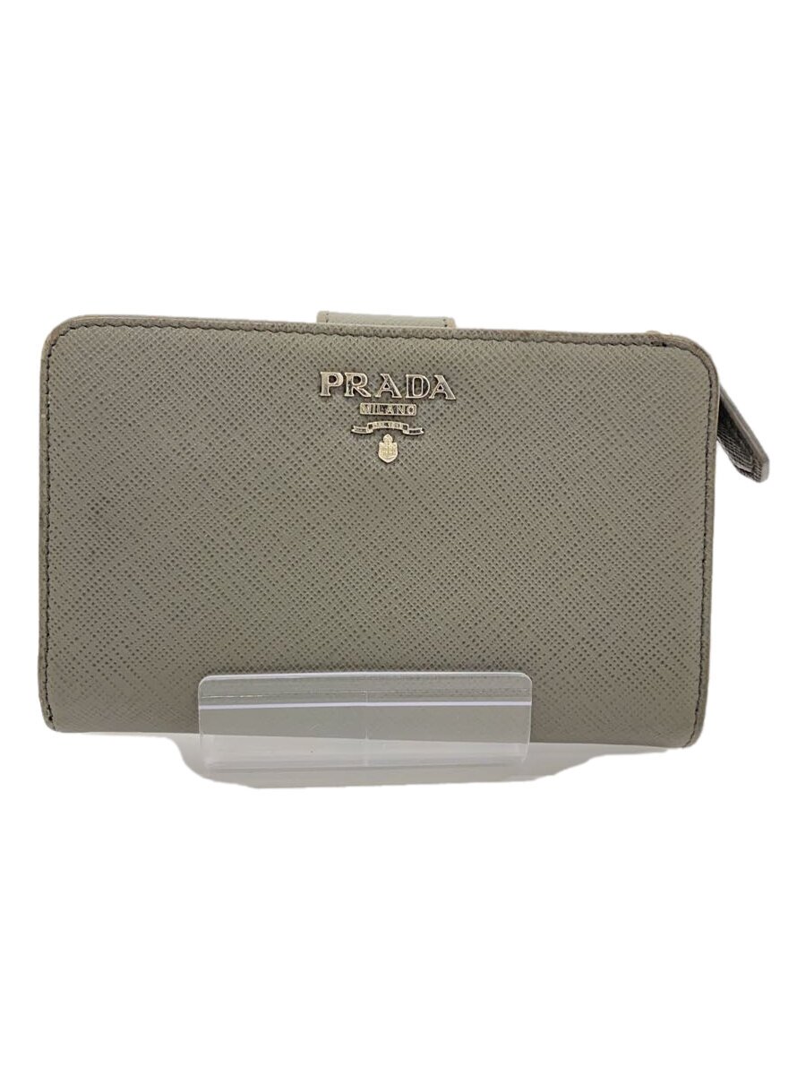 Clothing Accessories (Caps, Ties, Belts) - 【中古】PRADA◆2つ折り財布/PVC/GRY/レディース【服飾雑貨他】